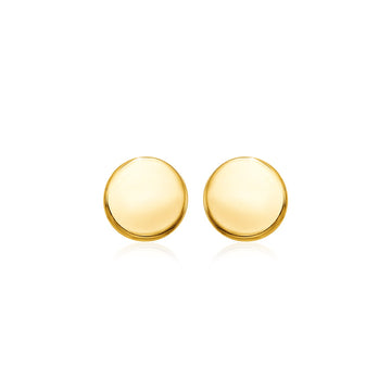 14k Yellow Gold Polished Round Post Earrings